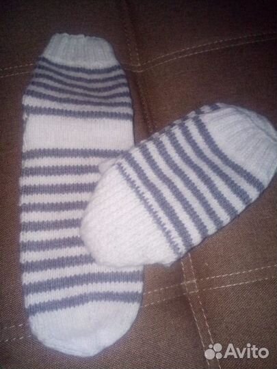 Носки шерстяные ручной вязки