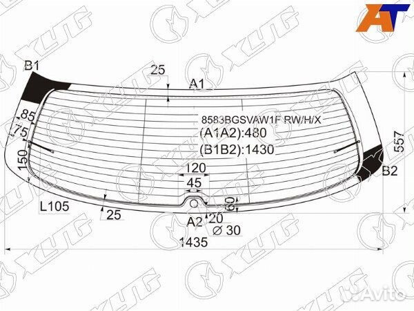 Стекло заднее volkswagen golf plus