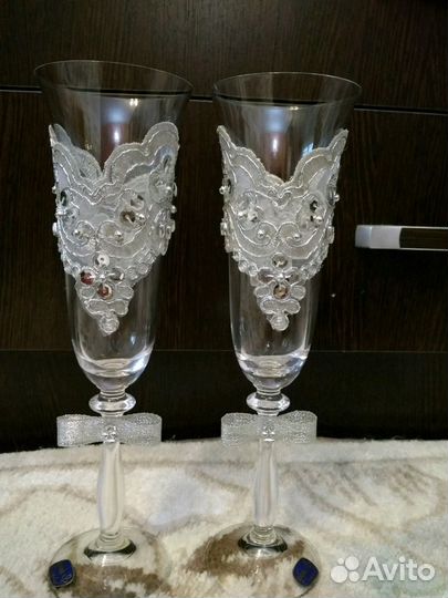 Бокалы дла шампанского. Ручная работа