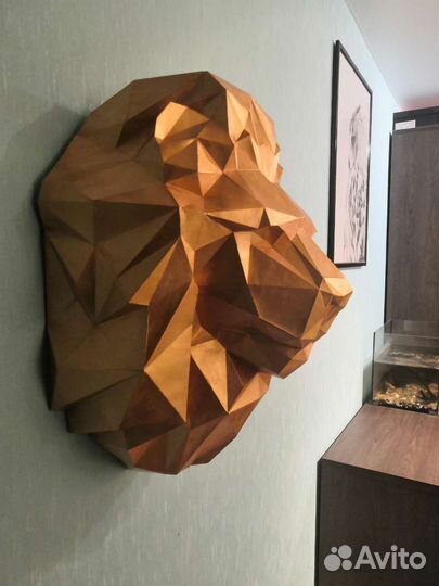Лев papercraft голова льва из бумаги декор