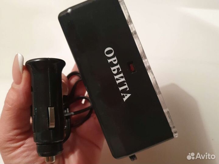 Разветвитель прикуривателя 3 гнезда и usb, чёрный