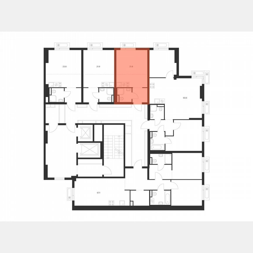 Квартира-студия, 21,8 м², 16/16 эт.
