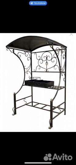 Мангал с печью под казан и крышей