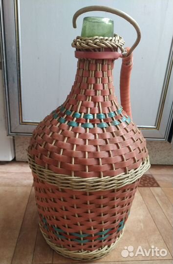 Бутыль под вино в оплетке, 4 литра (СССР)