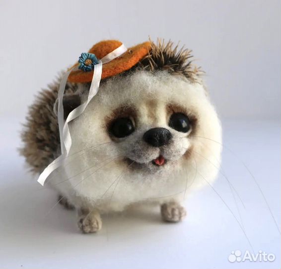 Ёжик, игрушка авторская валяная