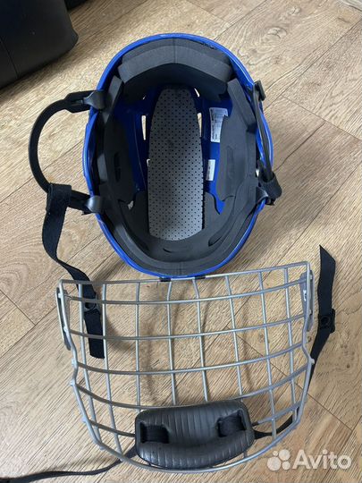 Шлем хоккейный синий детский/подростковый