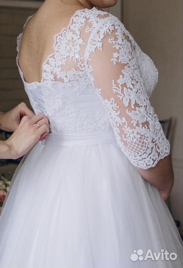 Свадебное платье 48 50 бу