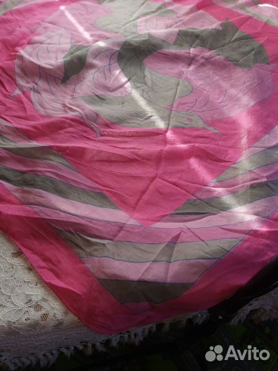 Большой батик платок Хлопок Шёлк