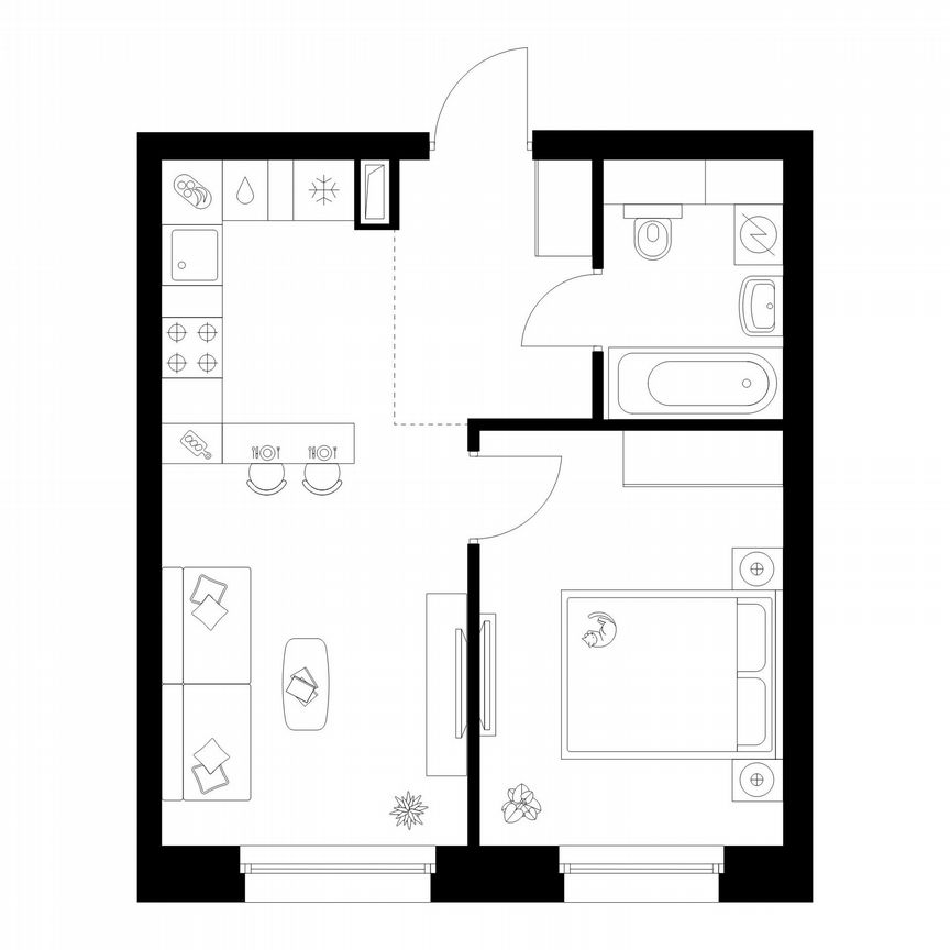1-к. квартира, 37,9 м², 23/45 эт.
