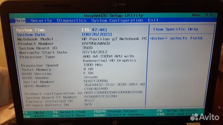 Ноутбук HP Pavilion g7-1309er