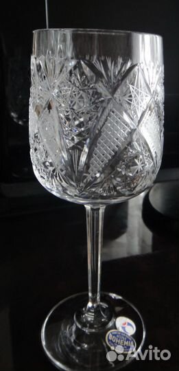 Хрустальные бокалы Богемия 80-ые (чехия) 6 штук