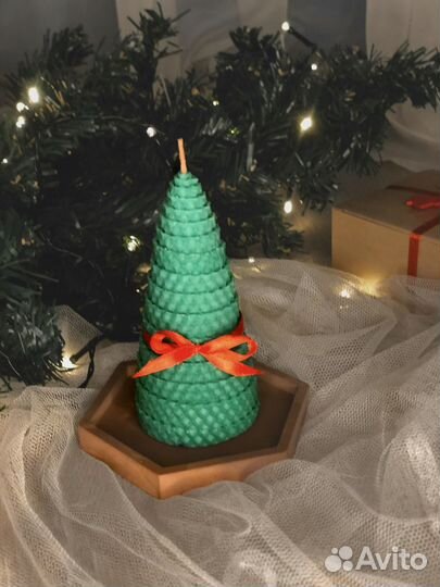 Новогодние свечи из вощины