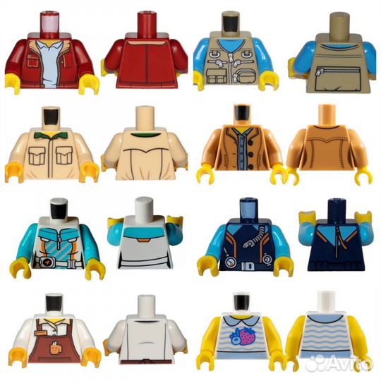 Лего детали торсы от минифигурок