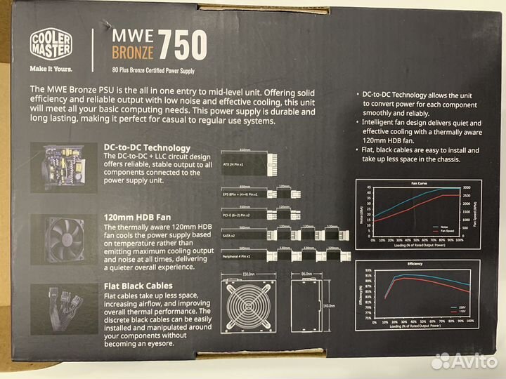 Продам блок питания Cooler Master MWE Bronze 750W