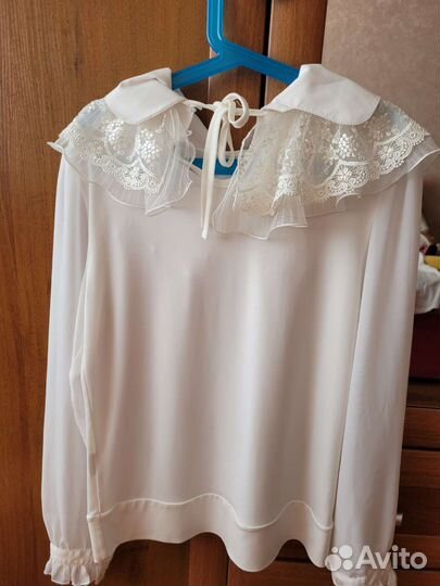 Блузка белая для девочек 152