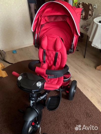 Велосипед коляска с ручкой трехколесный как новый