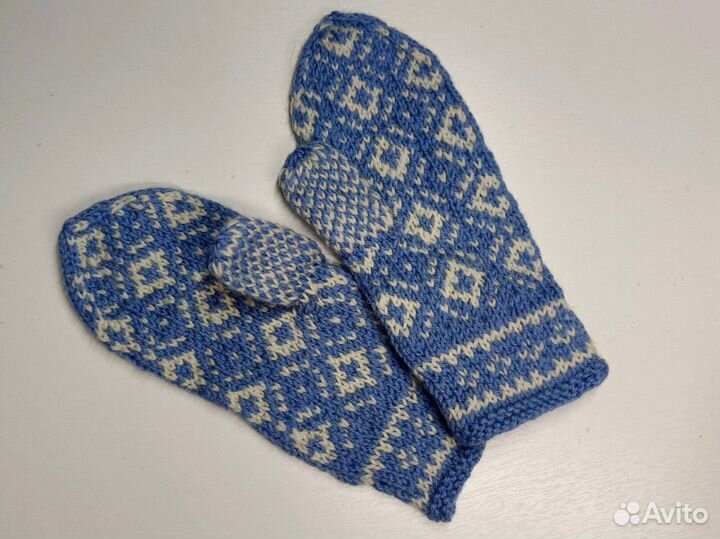 Варежки детские двойные Ручной работы