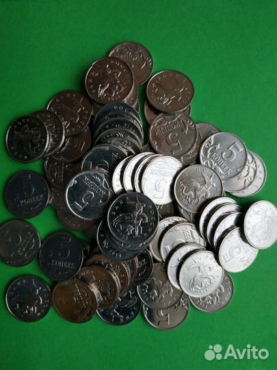 Крымские 1 и 5 копеек 2014г из мешка 50 комплектов