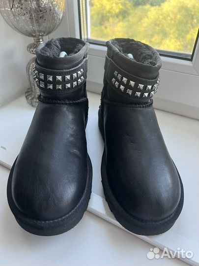 Новые кожаные черные UGG оригинал