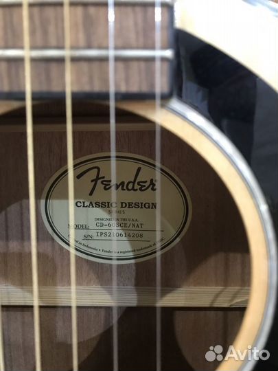 Акустическая гитара fender CD-60SCE/NAT