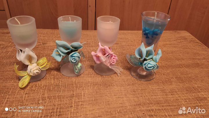 Подсвечники хрустальные и свечи