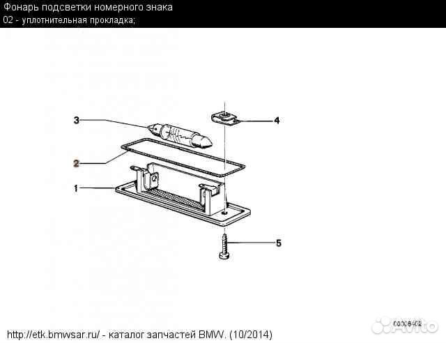 Уплотнитель фонаря освещения номерного знака BMW