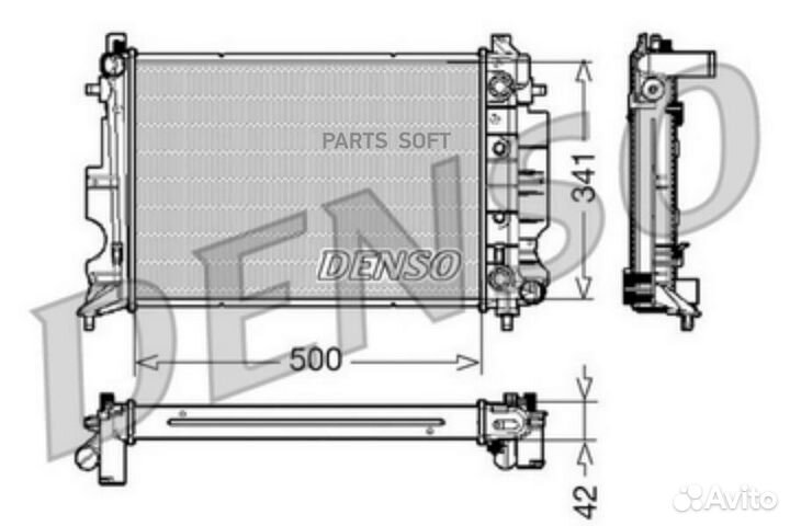 Радиатор 500x341 saab 900 II/9-3/9-5 2.0-2.5 93
