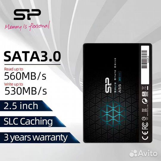 SSD-накопитель Silicon Power A55 SATA III 512 гб