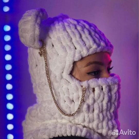 Вязаная балаклава с ушками на заказ