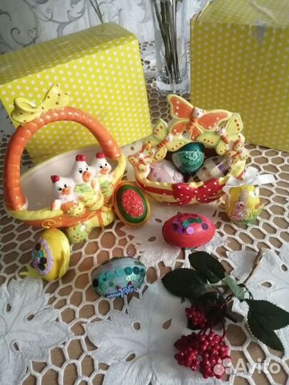 Корзинка д. Пасхальных яиц. Китай. керамика