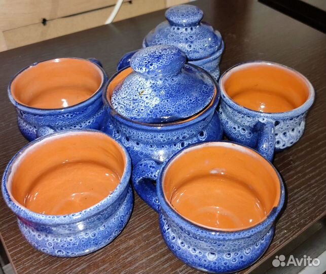 Набор посуды из глины
