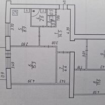 3-к. квартира, 69 м², 2/3 эт.