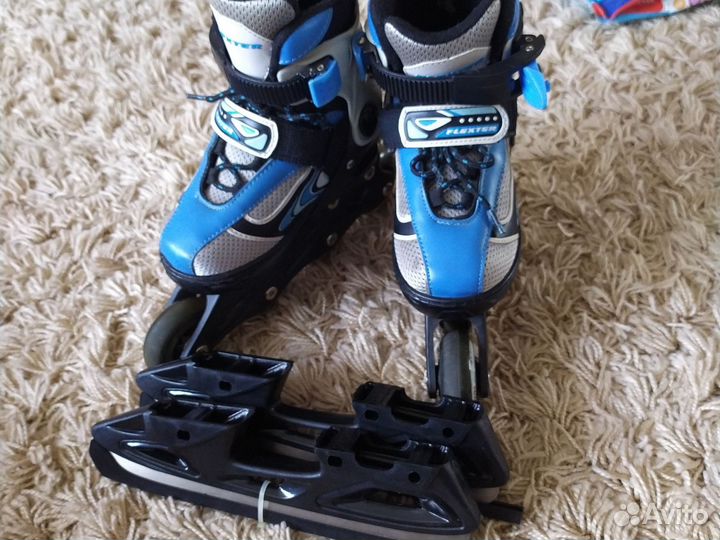 Роликовые коньки детские раздвижные с защитой