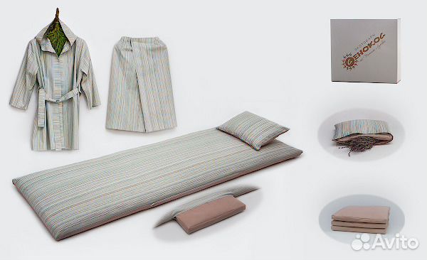 Матрас с луговым сеном для бани набор Премиум