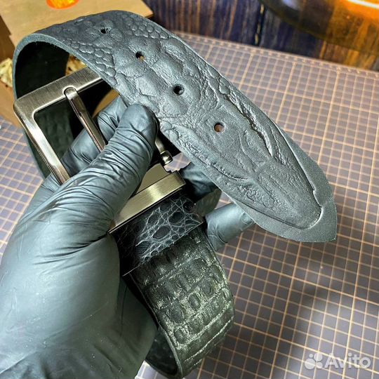 Мужской кожаный ремень ручной работы