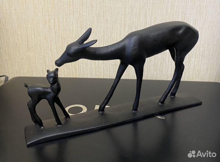Статуэтка Олениха с олененком Куса литье СССР
