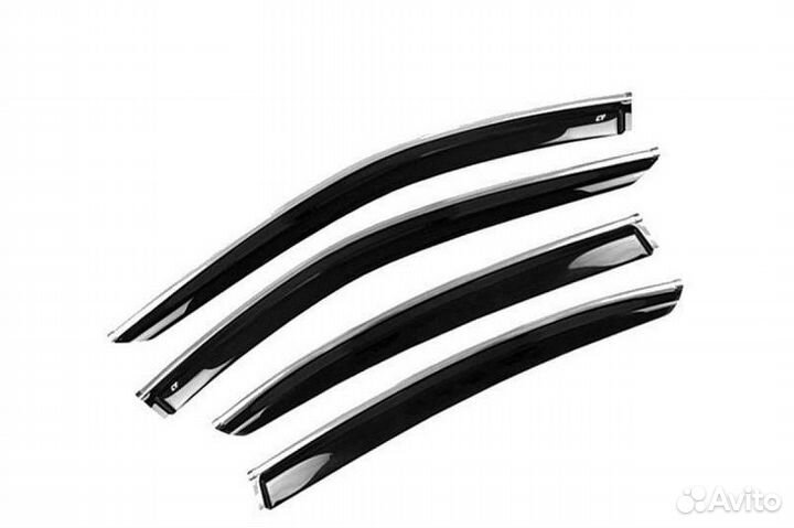 Ветровики хром полосой Touareg с 2018 г