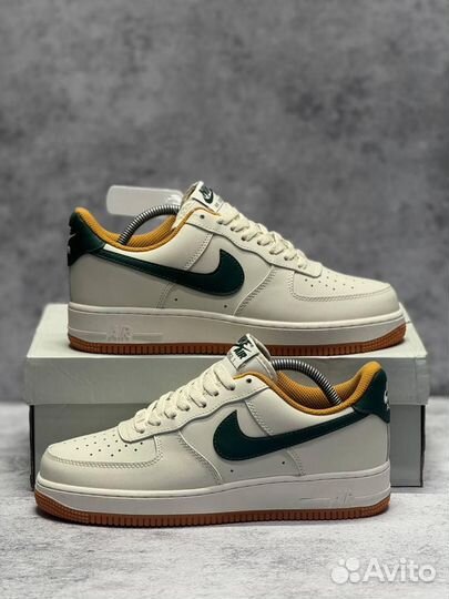 Кроссовки Nike Air Force 1 Light Brown Green (Арт.55220)