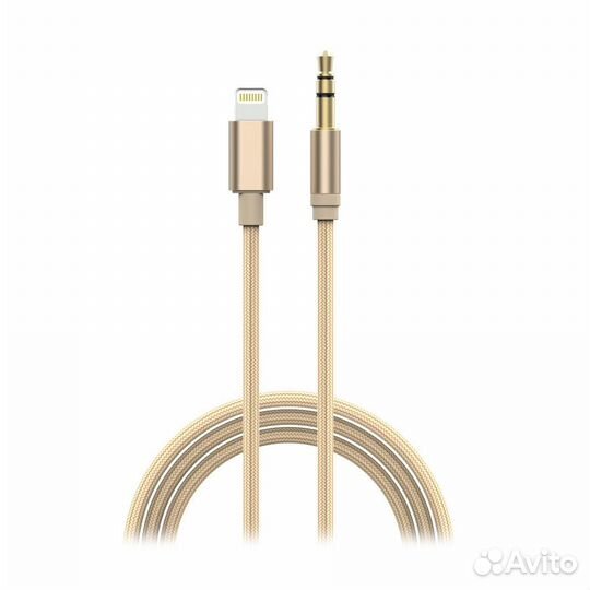 Адаптер Devia Gracious Lightning to 3.5mm Premium Nylon Aux Cable - Champagne Gold