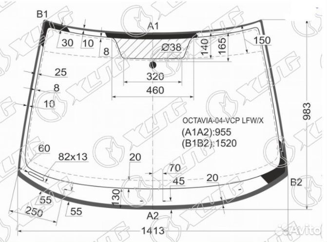 Лобовое стекло на skoda octavia II 04-13
