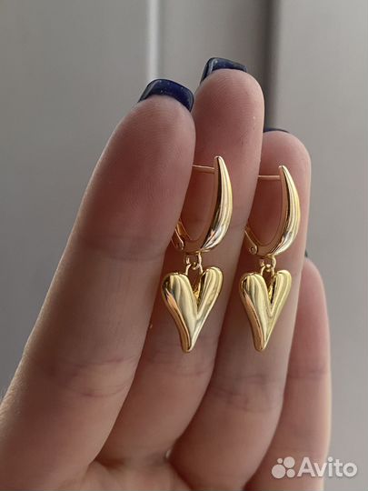 Серьги с сердцем