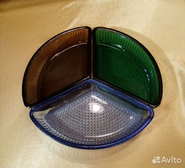 Менажница СССР, нержавейка и стекло