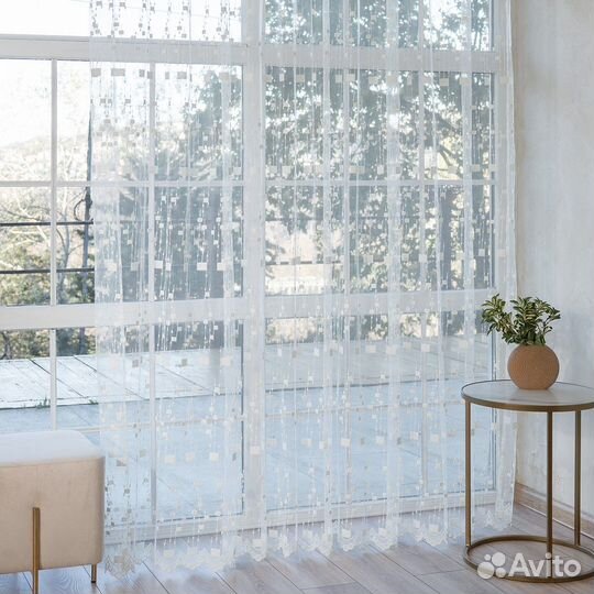 Тюль Мона Золото готовый