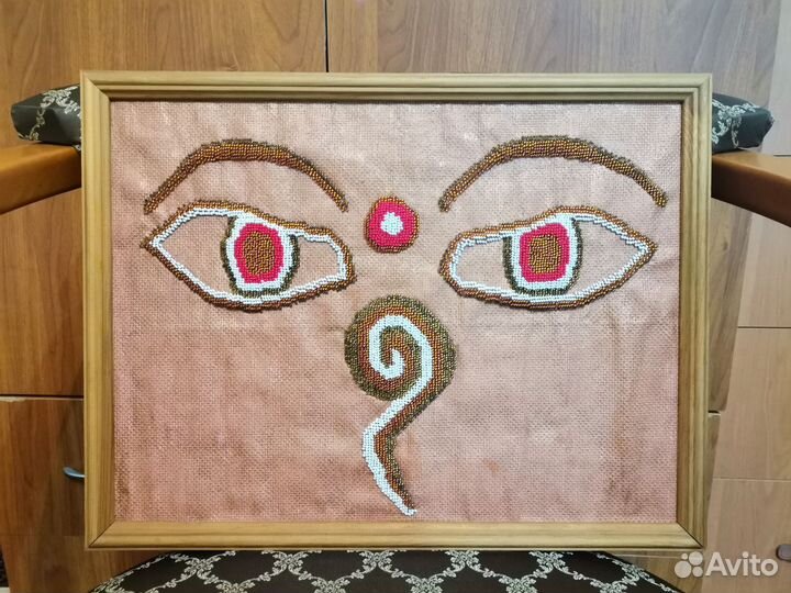 Картина Глаза Будды вышита бисером