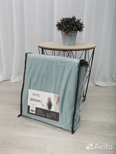 Велюровые шторы Мята бархат комплект 2шт