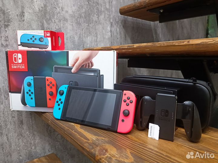 Nintendo switch rev 1 +256гб + чехол