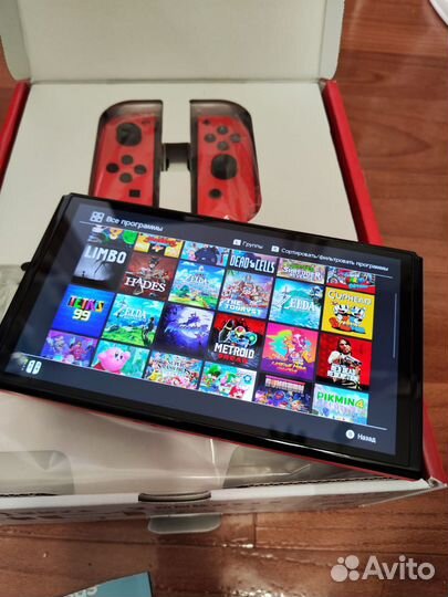 Новый прошитый Switch oled Mario Red Edition 256гб