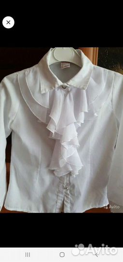 Белые блузки для девочки начальная школа