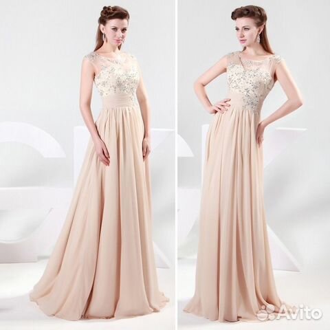 Бежевые Длинные Вечерние Платья фото 7