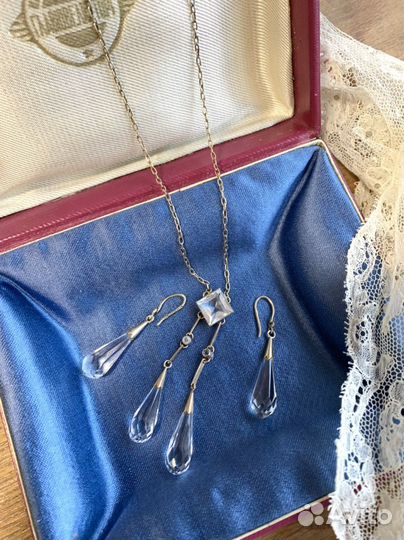 Серьги и сортуар колье Русские самоцветы СССР
